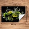 SMTDeco Stovetop Cover for Induction and Ceramic Cooktops, Fruit Lime Black, 80 x 52 cm view 2