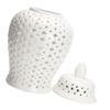 Hollow White Ceramic Vase, Chinese Ginger Jar view 1