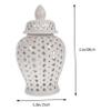 Hollow White Ceramic Vase, Chinese Ginger Jar view 2