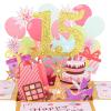 CIEHER 3D Pop-Up Birthday Card for Girls, 15th Birthday view 4
