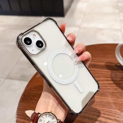 ORBANA Magnetic Wireless Charging Candy-Color Bumper Case for iPhone 14/13/12/11 Pro Max/X/XR/XS, Clear Impact-Resistant Acrylic Cover, T4, for iPhone 14 Pro
