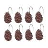 Resin Pinecone Shower Curtain Hooks, Light Brown view 1