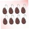 Resin Pinecone Shower Curtain Hooks, Light Brown view 2
