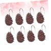 Resin Pinecone Shower Curtain Hooks, Light Brown view 3