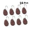Resin Pinecone Shower Curtain Hooks, Light Brown view 4