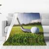 Ultra-Soft Micro-Fleece Blanket with Golf Ball Print view 1