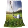 Ultra-Soft Micro-Fleece Blanket with Golf Ball Print view 2