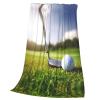 Ultra-Soft Micro-Fleece Blanket with Golf Ball Print view 3