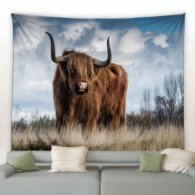 HAN MAN XIU Natural Scenic Garden Outdoor Yak Pattern Wall Tapestry