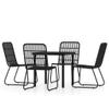 MNISDFL 5-Piece Garden Lounge Beer Table Set, Black view 2