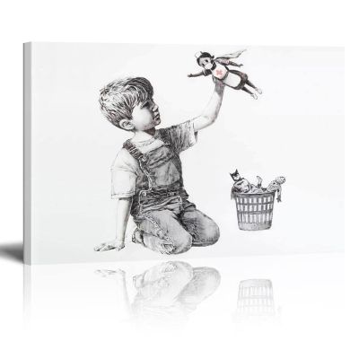 Banksy Game Changer Nurse Tribute Canvas Print, 20 x 30 cm (8 x 12 in), Inner Frame