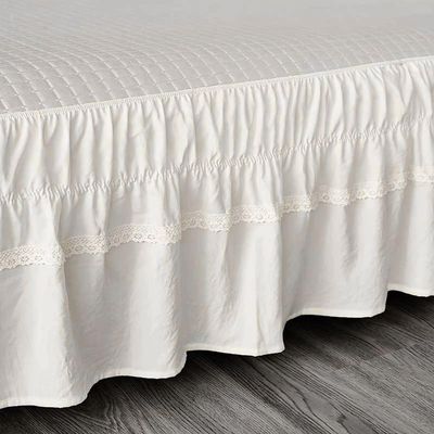 XCLOOZGL Pleated Bed Skirt with Elastic Dust Ruffle