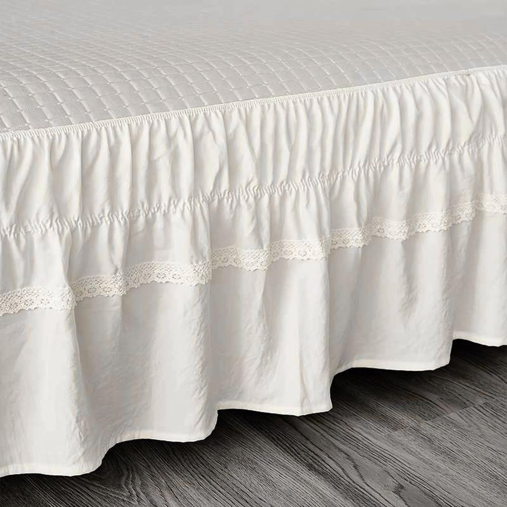 XCLOOZGL Pleated Bed Skirt with Elastic Dust Ruffle