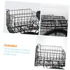 Rear Folding Bicycle Basket, Universal Steel Wire, Black view 4