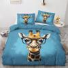 GEDAEUBA Giraffe Bedding Set 140x200 cm, 2-Piece Reversible Microfiber Set view 1