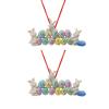 2-Pack White Acrylic Easter Hanging Ornaments, Happy Easter Eggs and Bunny view 1