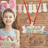 2-Pack White Acrylic Easter Hanging Ornaments, Happy Easter Eggs and Bunny view 2