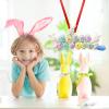 2-Pack White Acrylic Easter Hanging Ornaments, Happy Easter Eggs and Bunny view 3