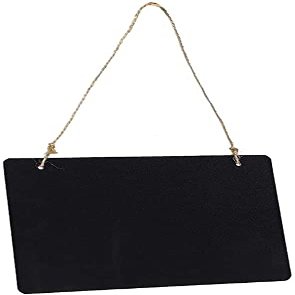 XYWHPGV Mini Chalkboard Sign, Wooden Rectangle Tabletop Tag with Hanging Rope
