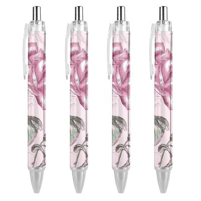 Novaj Retractable Ballpoint Pens with Rose Pattern, 2-Pack