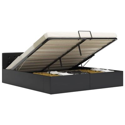Hommdiy Hydraulic Storage Bed Frame, Faux Leather, 160 x 200 cm