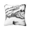 ESASAM Stylish Decorative Pillow Cover with Black-and-White Marble Print, Reversible Design, 100% Polyester view 1
