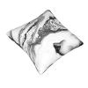 ESASAM Stylish Decorative Pillow Cover with Black-and-White Marble Print, Reversible Design, 100% Polyester view 2