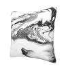 ESASAM Stylish Decorative Pillow Cover with Black-and-White Marble Print, Reversible Design, 100% Polyester view 3