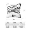ESASAM Stylish Decorative Pillow Cover with Black-and-White Marble Print, Reversible Design, 100% Polyester view 4