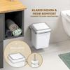 bremermann 2-Piece Savona Bathroom Set, 6-Liter Cosmetic Bin and Wall-Mounted Toilet Brush Set, Square, White Plastic view 2