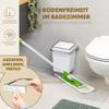 bremermann 2-Piece Savona Bathroom Set, 6-Liter Cosmetic Bin and Wall-Mounted Toilet Brush Set, Square, White Plastic view 3