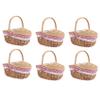 Oikabio 6 x Country-Style Picnic Basket with Lid and Liners for Picnics, Parties, and Barbecues view 1