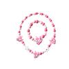 NAMOARLY Pink Animal-Shaped Wooden Bracelet and Necklace Set for Kids view 1