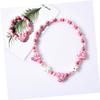 NAMOARLY Pink Animal-Shaped Wooden Bracelet and Necklace Set for Kids view 4