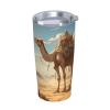 Desert Sand Camel Stainless Steel Straw-Lid Tumbler for Office, Car Rides, and Sporting Events view 2
