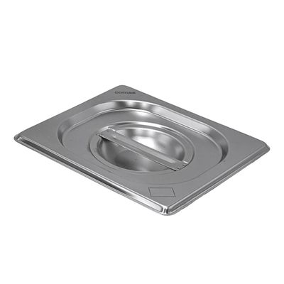 Comas Gastronorm Lid for Containers, Stainless Steel, Center Handle, Dishwasher Safe, GN 1/6