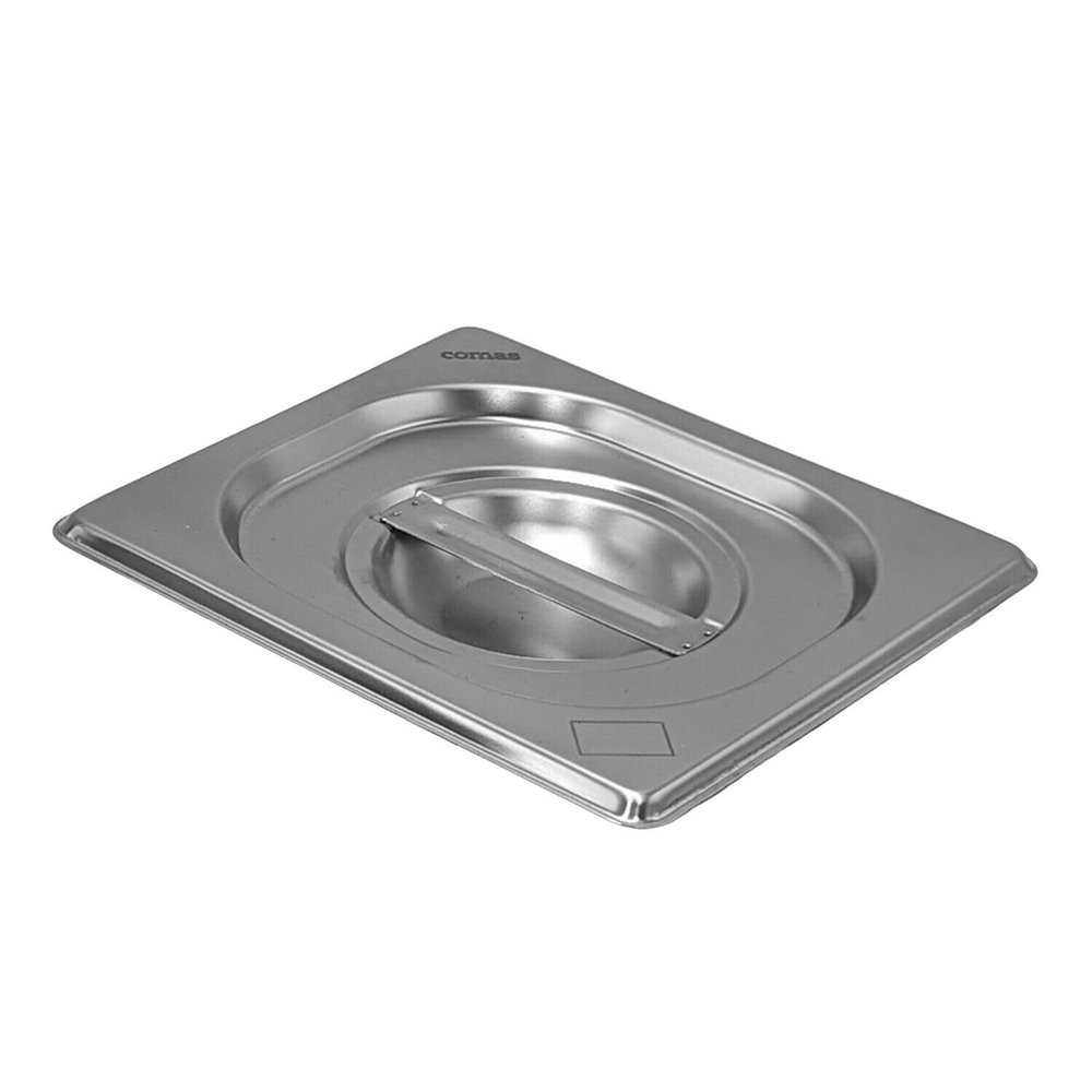 Comas Gastronorm Lid for Containers, Stainless Steel, Center Handle, Dishwasher Safe, GN 1/6