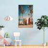 EPEDIC Canvas Wall Art, Simple Surfboard, Vintage Beach, Palm Tree and Blue Ocean view 4