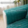 HonunG Couch Cover for 1/2/3/4-Seater and L-Shaped Sofas, Flannel Sofa Protector, Dark Green, 90 x 180 cm view 4