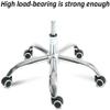 NEAFP Height-Adjustable Swivel Stool with Wheels, Black PU Faux Leather Seat, 51–71 cm view 2
