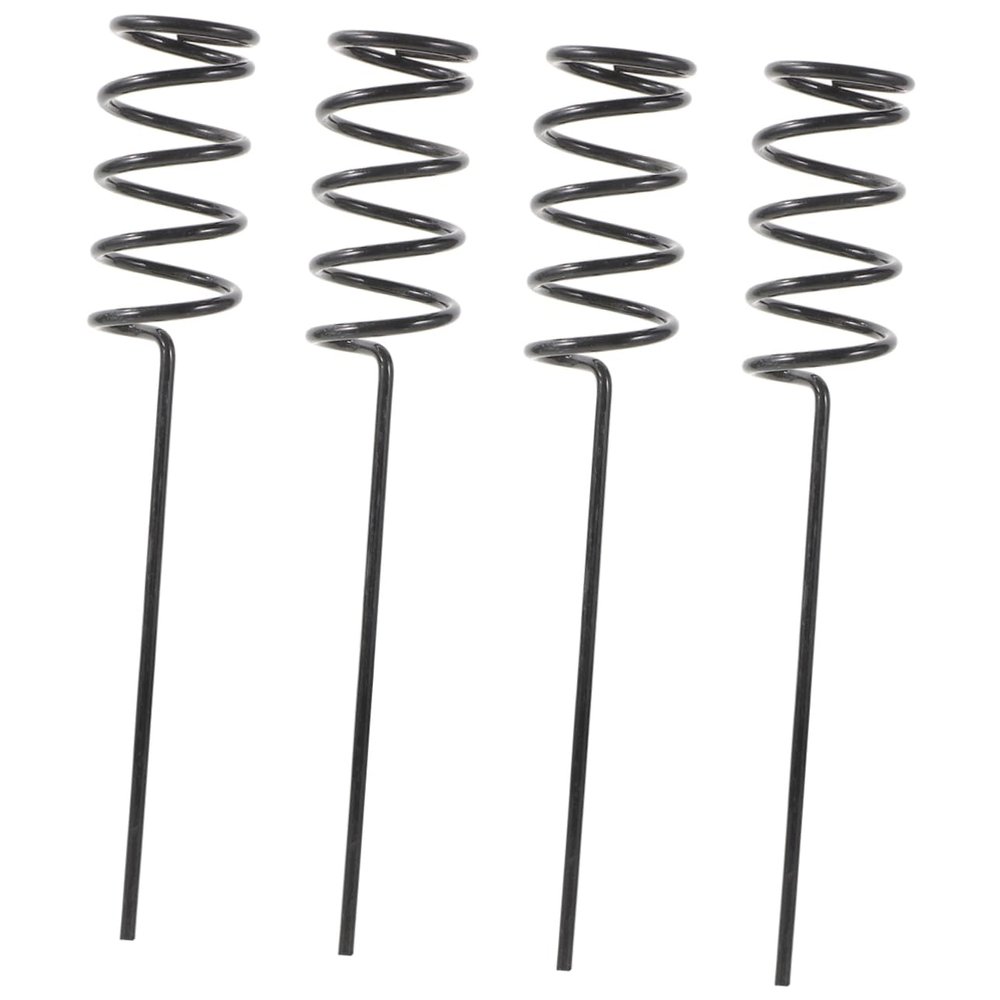 Happyyami 4-Piece Black Metal Wall-Mount Fishing Rod Holder Set