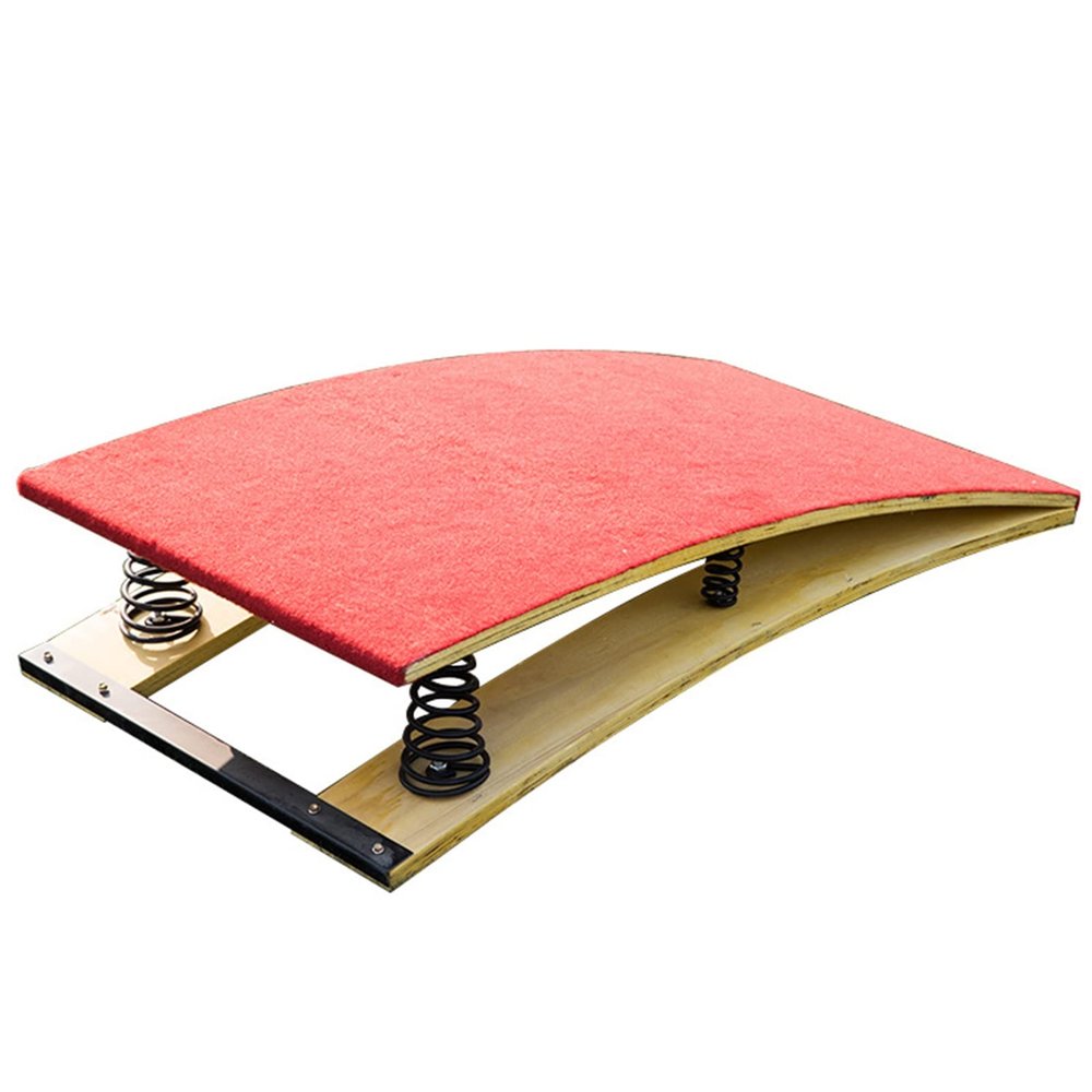 Hardwood Gymnastics Equipment for Adults, Durable Elastic Springboard with Non-Slip Felt and 6 Springs