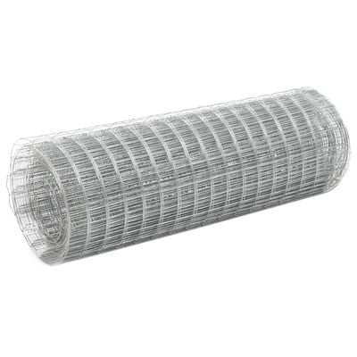 LAPOOH Galvanized Steel Wire Mesh Fence, 10 x 0.5 m, Silver