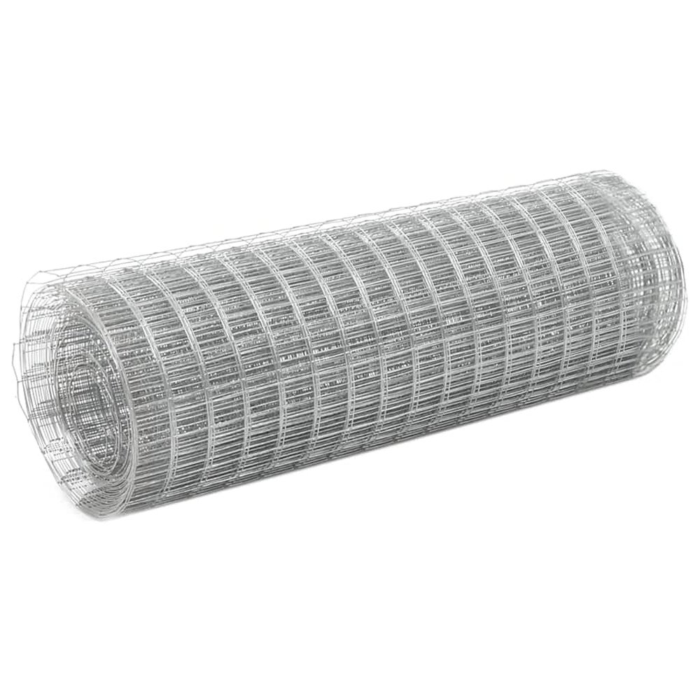 LAPOOH Galvanized Steel Wire Mesh Fence, 10 x 0.5 m, Silver
