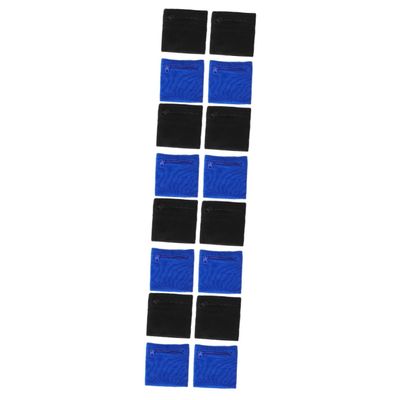 Kisangel 16-Piece Sports Wristbands with Zipper Pocket, Breathable Sweatbands for Running and Fitness