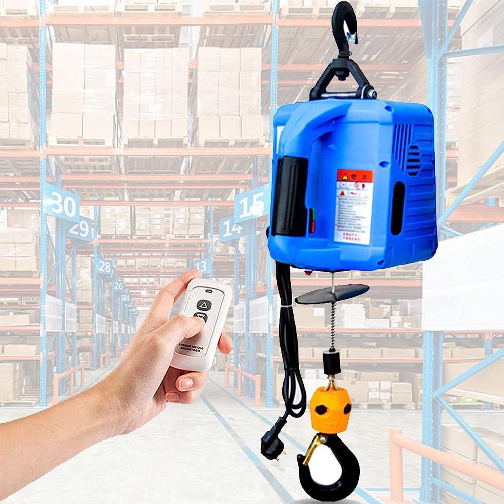 AmNooL 1500 W Electric Hoist Winch with Wireless Remote, 300 kg