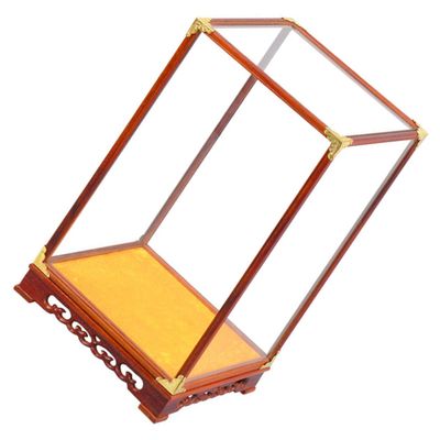 HOOTNEE Buddha Glass and Wood Display Case for Figures