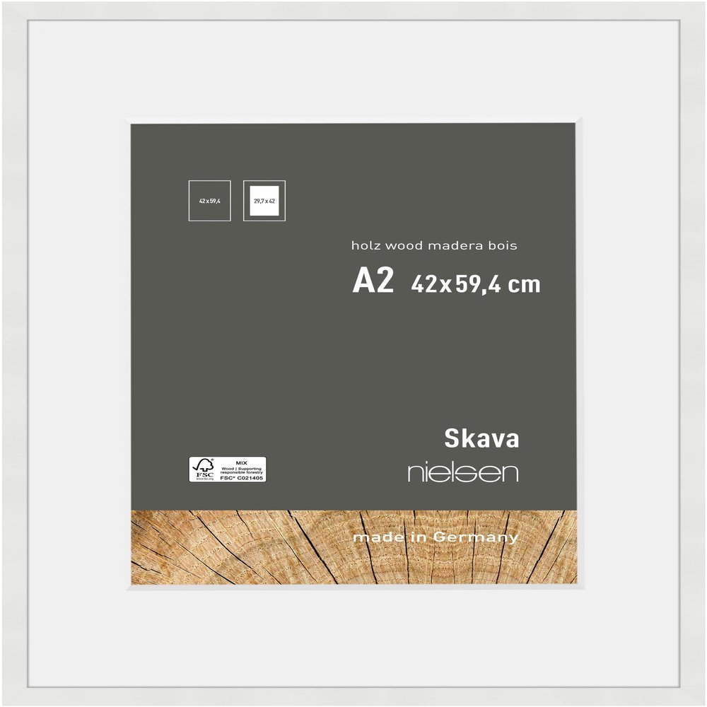 nielsen Skava Wooden Picture Frame, 42 x 59.4 cm (A2), White