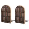Quteprint Wooden Bookends, 2-Pack, Decorative Book Room Design view 1