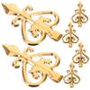 Aluminum Alloy Fence Finials, Gold-Colored, 6-Piece Set, Elegantly Curved view 1